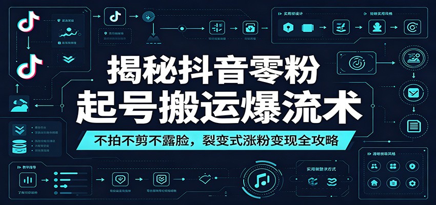 揭秘抖音零粉起号搬运爆流术:不拍不剪不露脸,裂变式涨粉变现全攻略-摇钱树