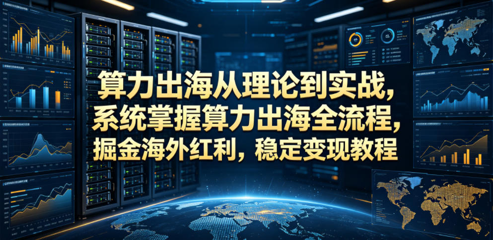 算力出海从理论到实战，系统掌握算力出海全流程，掘金海外红利，稳定变现教程-轻创驿站