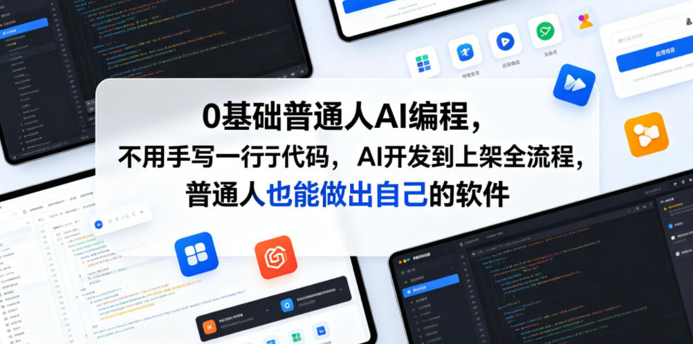 0基础普通人AI编程，不用手写一行代码，AI开发到上架全流程，普通人也能做出自己的软件-摇钱树