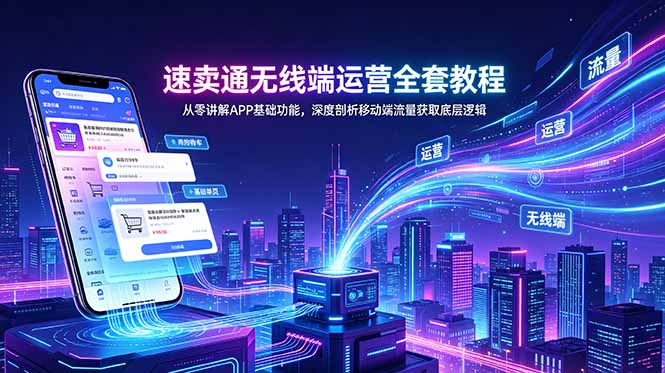 速卖通无线端运营全套教程，从零讲解APP基础功能，深度剖析移动端流量获取底层逻辑-摇钱树