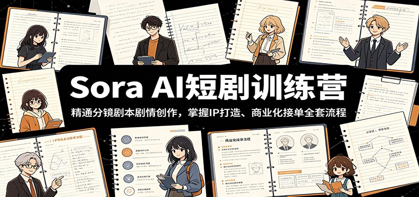 Sora AI短剧训练营：精通分镜剧本剧情创作，掌握IP打造、商业化接单全套流程-摇钱树