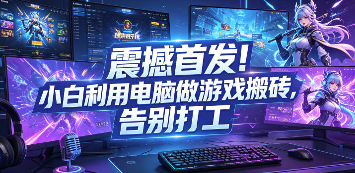 震撼首发!小白利用电脑做游戏搬砖,告别打工【揭秘】-摇钱树