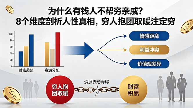 付费文章:为什么有钱人不帮穷亲戚?8个维度剖析人性真相,穷人抱团取暖注定穷-摇钱树