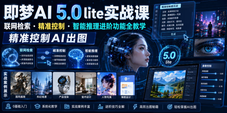 即梦AI 5.0 lite实战课,联网检索・精准控制・智能推理进阶功能全教学,精准控制AI出图-摇钱树
