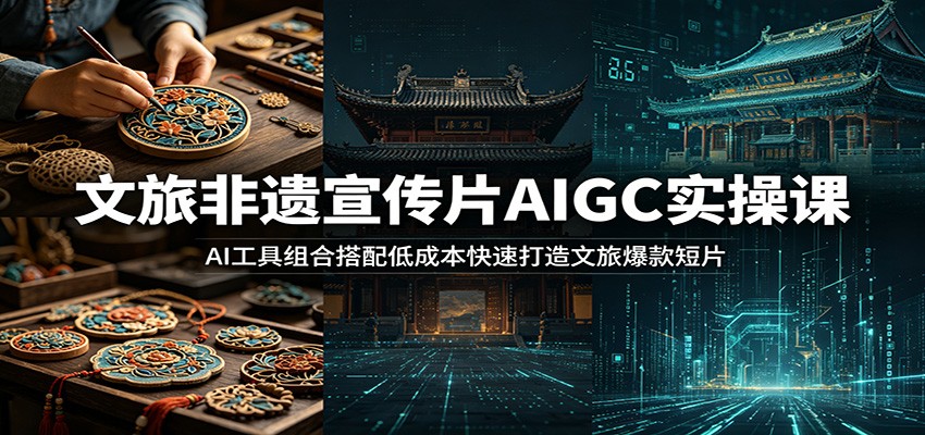 文旅非遗宣传片AIGC实操课:AI工具组合搭配低成本快速打造文旅爆款短片-摇钱树
