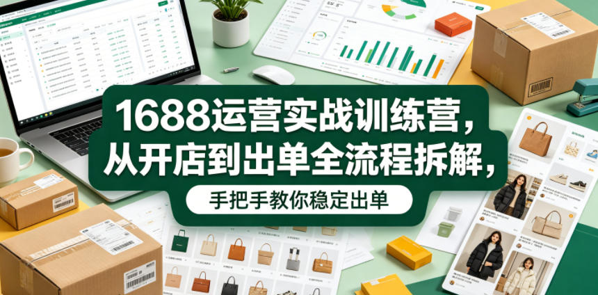 1688运营实战训练营，从开店到出单全流程拆解，手把手教你稳定出单(更新0620)-摇钱树