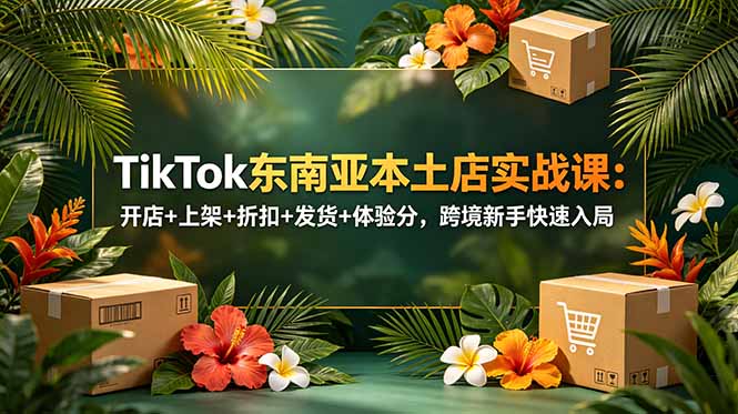 TikTok东南亚本土店实战课：开店+上架+折扣+发货+体验分，跨境新手快速入局-财哥网创-全网最新项目自助网站