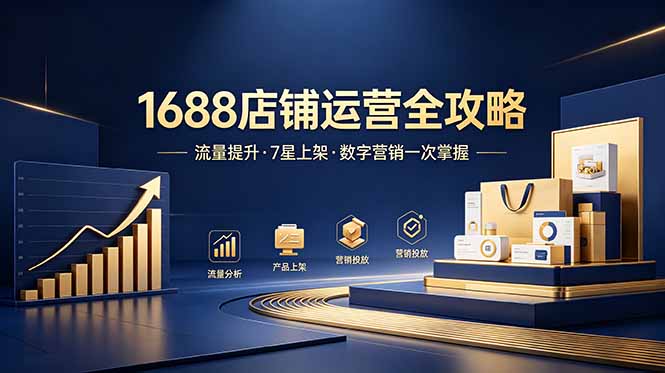 1688店铺没流量？产品上架不到7星？数字营销不会投？全套运营技能一次学(更新6月-摇钱树