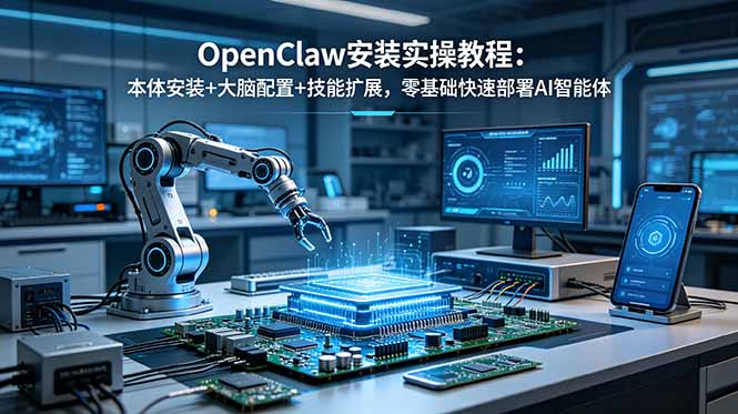 OpenClaw安装实操教程：本体安装+大脑配置+技能扩展，零基础快速部署AI智能体-摇钱树