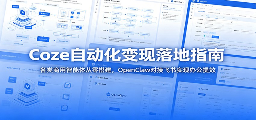 Coze自动化变现落地指南：各类商用智能体从零搭建，OpenClaw对接飞书实现办公提效-摇钱树