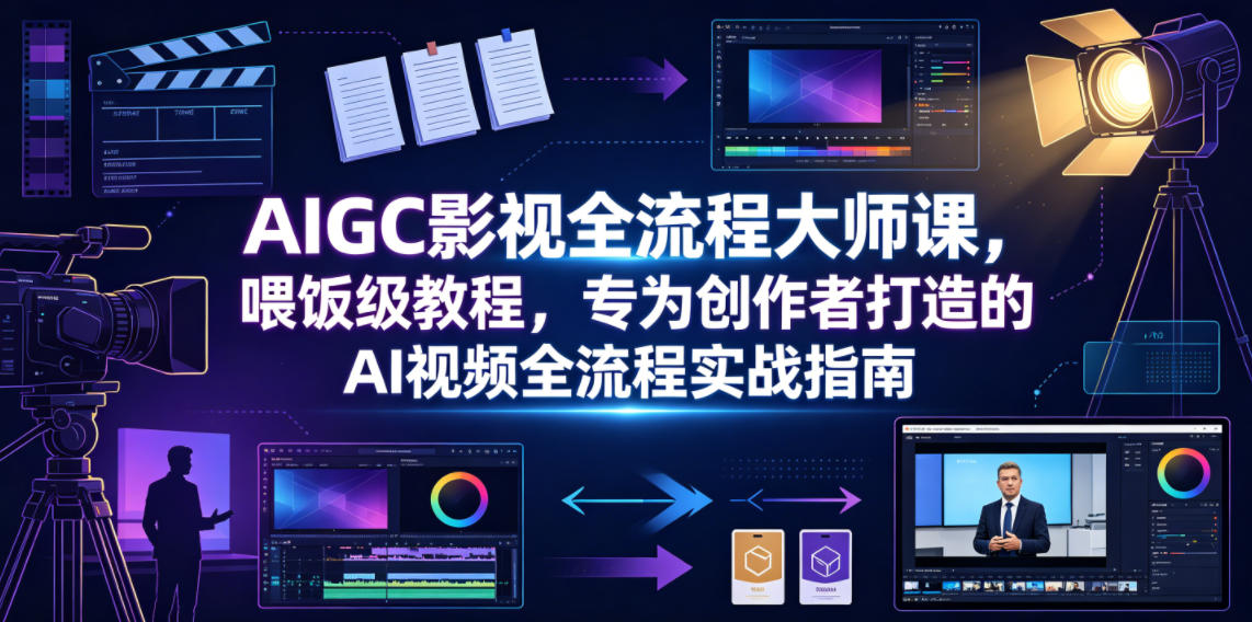 AIGC影视全流程大师课，喂饭级教程，专为创作者打造的AI视频全流程实战指南-摇钱树