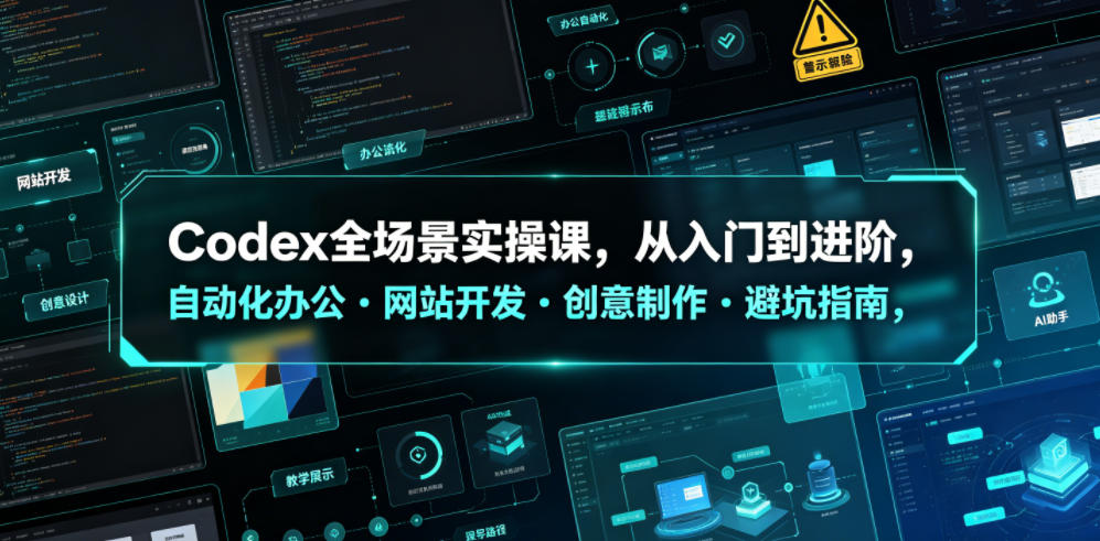 Codex全场景实操课,从入门到进阶,自动化办公・网站开发・创意制作・避坑指南,全流程教学-摇钱树