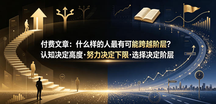 付费文章:什么样的人最有可能跨越阶层?认知决定高度·努力决定下限·选择决定阶层-钱眼网