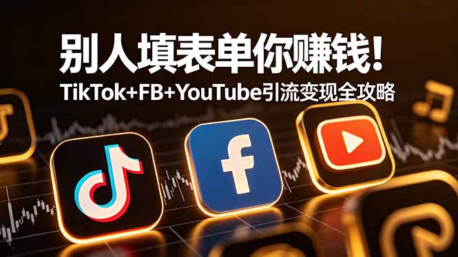 别人填表单你赚钱!TikTok+FB+YouTube 引流变现全攻略【原创双语字幕】-摇钱树