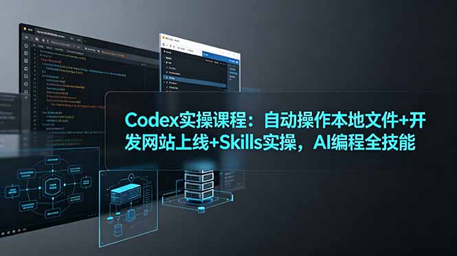 Codex实操课程：自动操作本地文件+开发网站上线+Skills实操，AI编程全技能-摇钱树