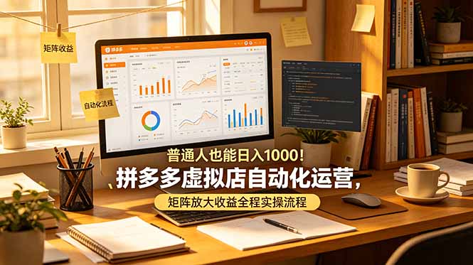 普通人也能日入 1000!拼多多虚拟店自动化运营,矩阵放大收益全程实操流程-金字塔