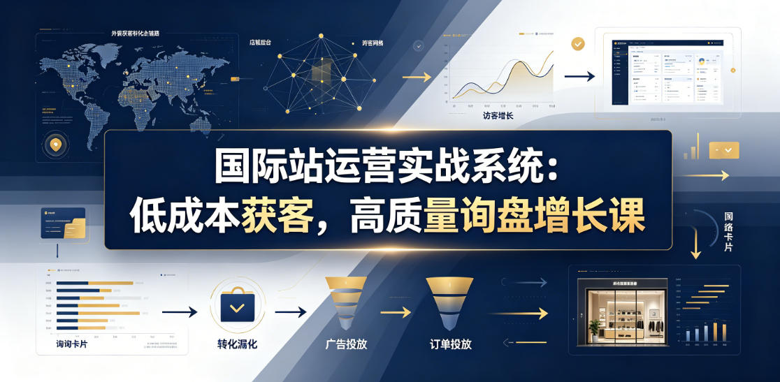 国际站运营实战系统:低成本获客,高质量询盘增长课(更新26年)-摇钱树