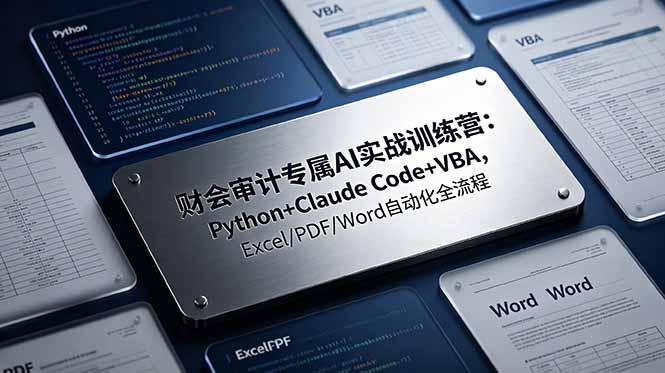 财会审计专属 AI实战训练营：Python+Claude Code+VBA，Excel/PDF/Word自动化全流程-创盈汇聚