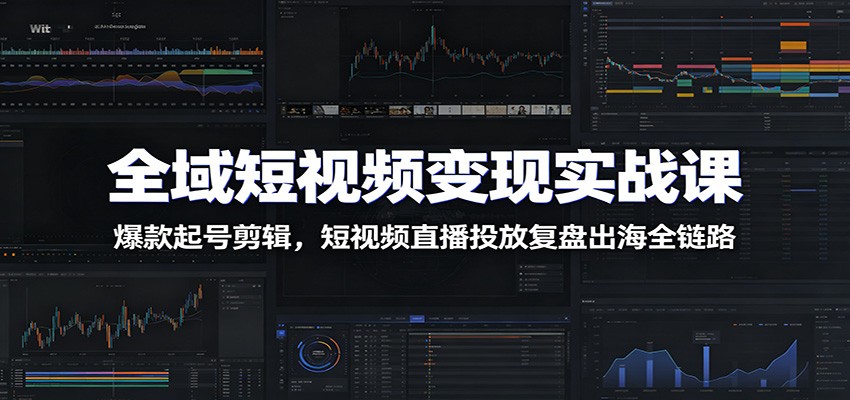 全域短视频变现实战课:爆款起号剪辑,短视频直播投放复盘出海全链路-金字塔