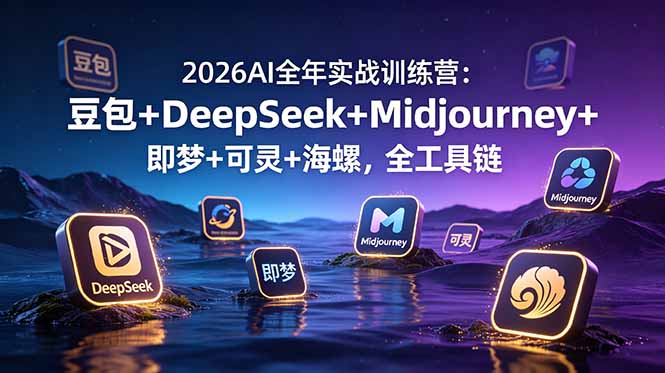 2026AI全年实战训练营：豆包+DeepSeek+Midjourney+即梦+可灵+海螺，全工具链-摇钱树