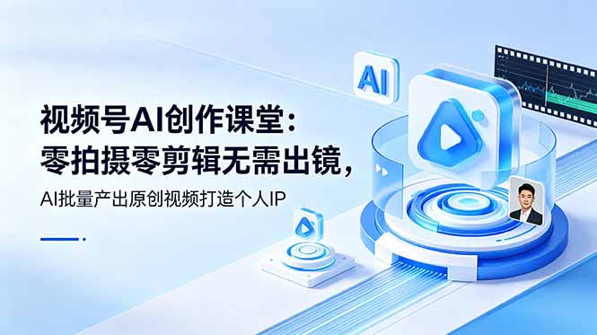 视频号AI创作课堂：零拍摄零剪辑无需出镜，AI批量产出原创视频打造个人IP-金字塔