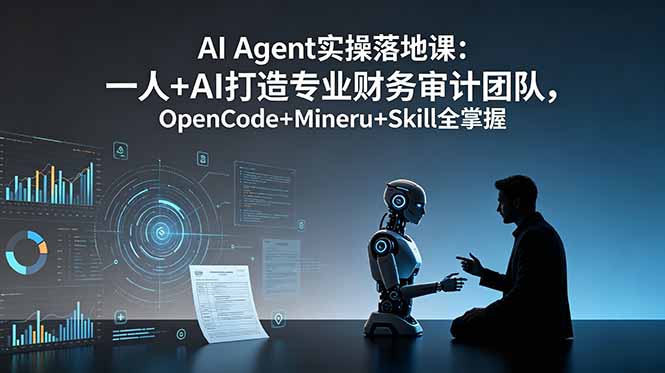 AI Agent实操落地课：一人+AI打造专业财务审计团队，OpenCode+Mineru+Skill全掌握-阿鹏创业资源网