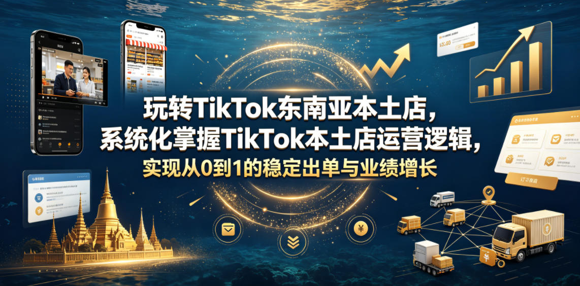 玩转TikTok东南亚本土店，系统化掌握TikTok本土店运营逻辑，实现从0到1的稳定出单与业绩增长-摇钱树