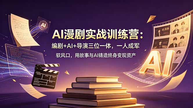 AI漫剧实战训练营：编剧+AI+导演三位一体，一人成军 驭风口，用故事与AI铸造终身变现资产-轻创驿站