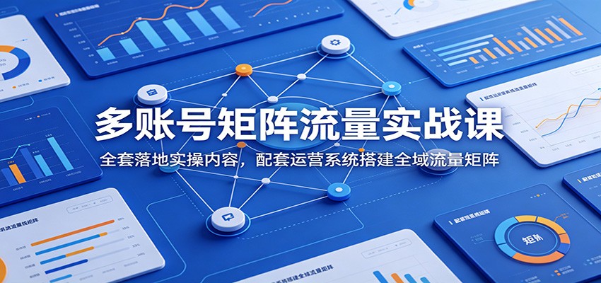 多账号矩阵流量实战课：全套落地实操内容，配套运营系统搭建全域流量矩阵-摇钱树