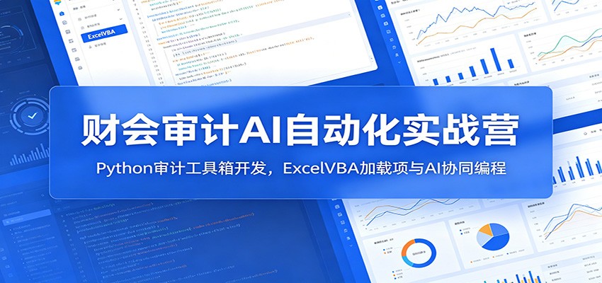 财会审计AI自动化实战营：Python审计工具箱开发，ExcelVBA加载项与AI协同编程-摇钱树