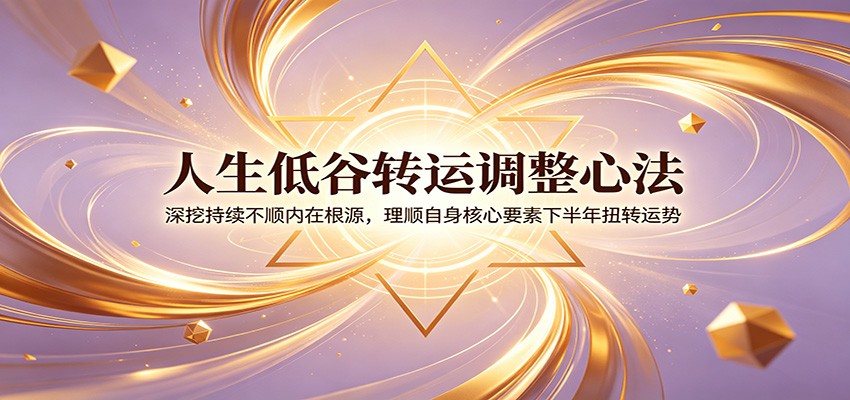人生低谷转运调整心法：深挖持续不顺内在根源，理顺自身核心要素下半年扭转运势-摇钱树