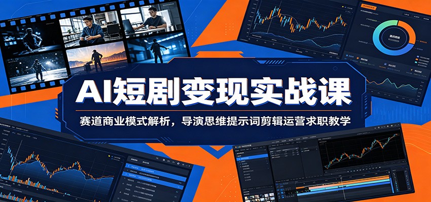 AI短剧变现实战课：赛道商业模式解析，导演思维提示词剪辑运营求职教学-摇钱树