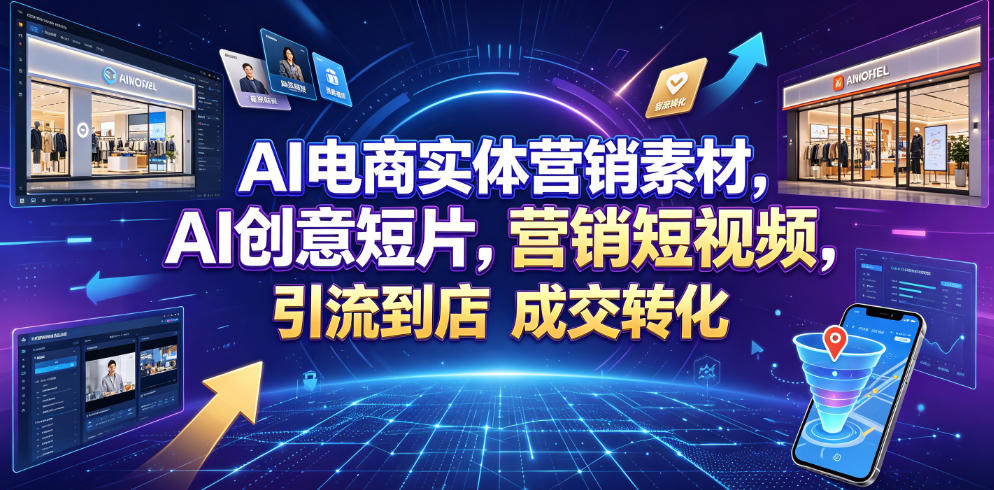 AI电商实体营销素材，AI创意短片，高效打造营销短视频，轻松引流到店，稳定提升门店客流与成交转化-徕钱快