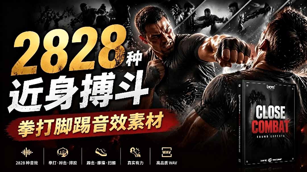宝藏级别音效！2828种近身搏斗拳打脚踢音效素材，全部中文分类，免解压使用  Close Combat-摇钱树