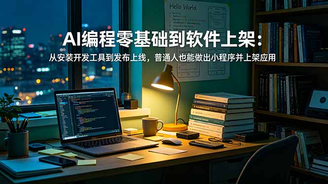AI编程零基础到软件上架：从安装开发工具到发布上线，普通人也能做出小程序并上架应用商店-摇钱树