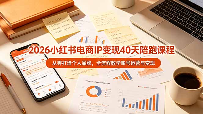 2026小红书电商IP变现40天陪跑课程-11期，从零打造个人品牌，全流程教学账号运营与变现-摇钱树
