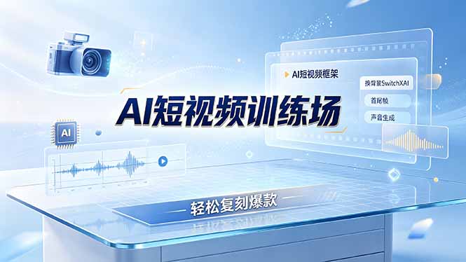 老陈AI短视频训练场:AI短视频框架+换背景SwitchXAI+首尾帧+声音生成,轻松复刻爆款-摇钱树