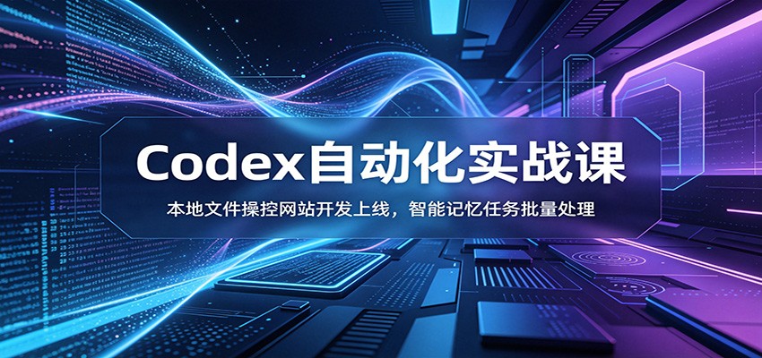 Codex自动化实战课：本地文件操控网站开发上线，智能记忆任务批量处理-摇钱树