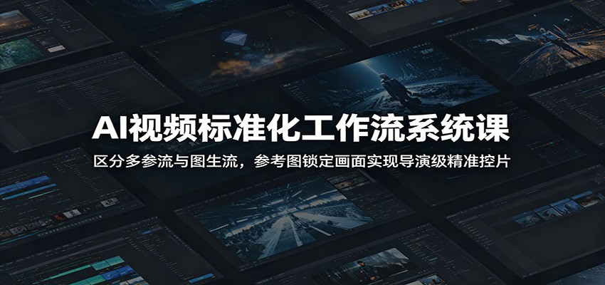 AI视频标准化工作流系统课：区分多参流与图生流，参考图锁定画面实现导演级精准控片-钱眼网