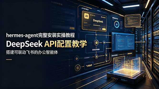 hermes-agent完整安装实操教程，DeepSeek API配置教学，搭建可联动飞书的办公智能体-摇钱树