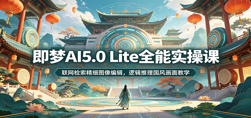即梦AI5.0 Lite全能实操课：联网检索精细图像编辑，逻辑推理国风画面教学-金字塔