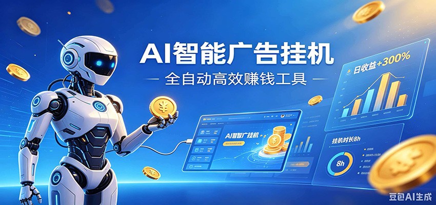 AI智能广告挂机，小白轻松上手，在家自动赚收益-钱眼网