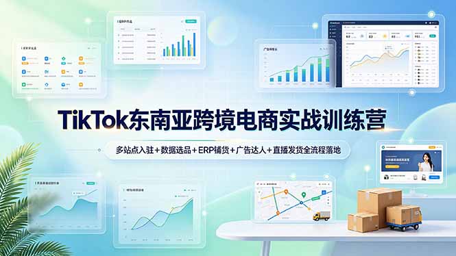 TikTok东南亚跨境电商实战训练营：多站点入驻+数据选品+ERP铺货+广告达人+直播发货全流程落地-摇钱树