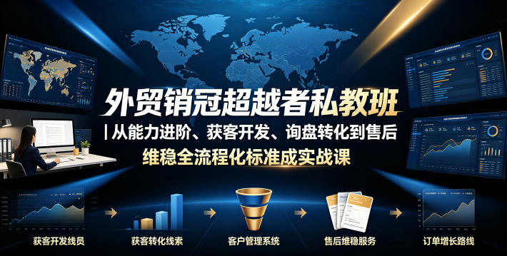 外贸销冠超越者私教班｜从能力进阶、获客开发、询盘转化到售后维稳全流程标准化成交实战课-摇钱树