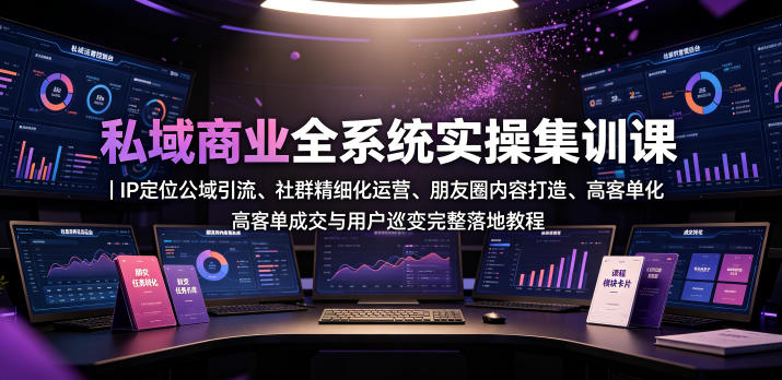 私域商业全系统实操课｜IP定位公域引流、社群精细化运营、朋友圈内容打造、高客单成交与用户裂变完整落地教程-钱眼网
