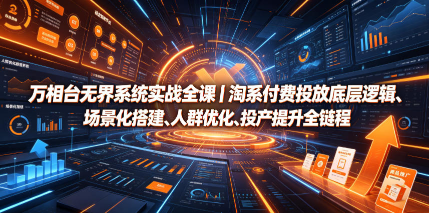 万相台无界系统实战全课|淘系付费投放底层逻辑、场景化搭建、人群优化、投产提升全链路运营教程-摇钱树