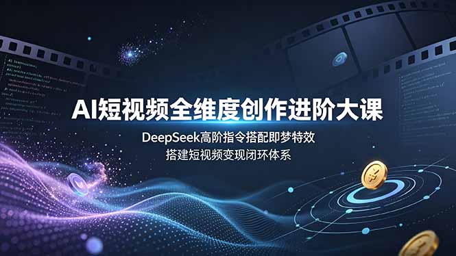 AI短视频全维度创作进阶大课,DeepSeek高阶指令搭配即梦特效,搭建短视频变现闭环体系-摇钱树