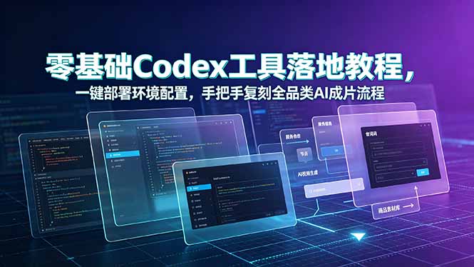 零基础Codex工具落地教程，一键部署环境配置，手把手复刻全品类AI成片流程-摇钱树
