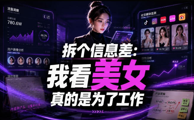 【理直气壮】我给看美女找了一个非常恰当的理由,信息差项目-摇钱树