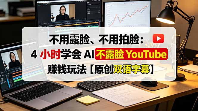不用露脸、不用拍脸:4 小时学会 AI 不露脸 YouTube 赚钱玩法【原创双语字幕】-摇钱树